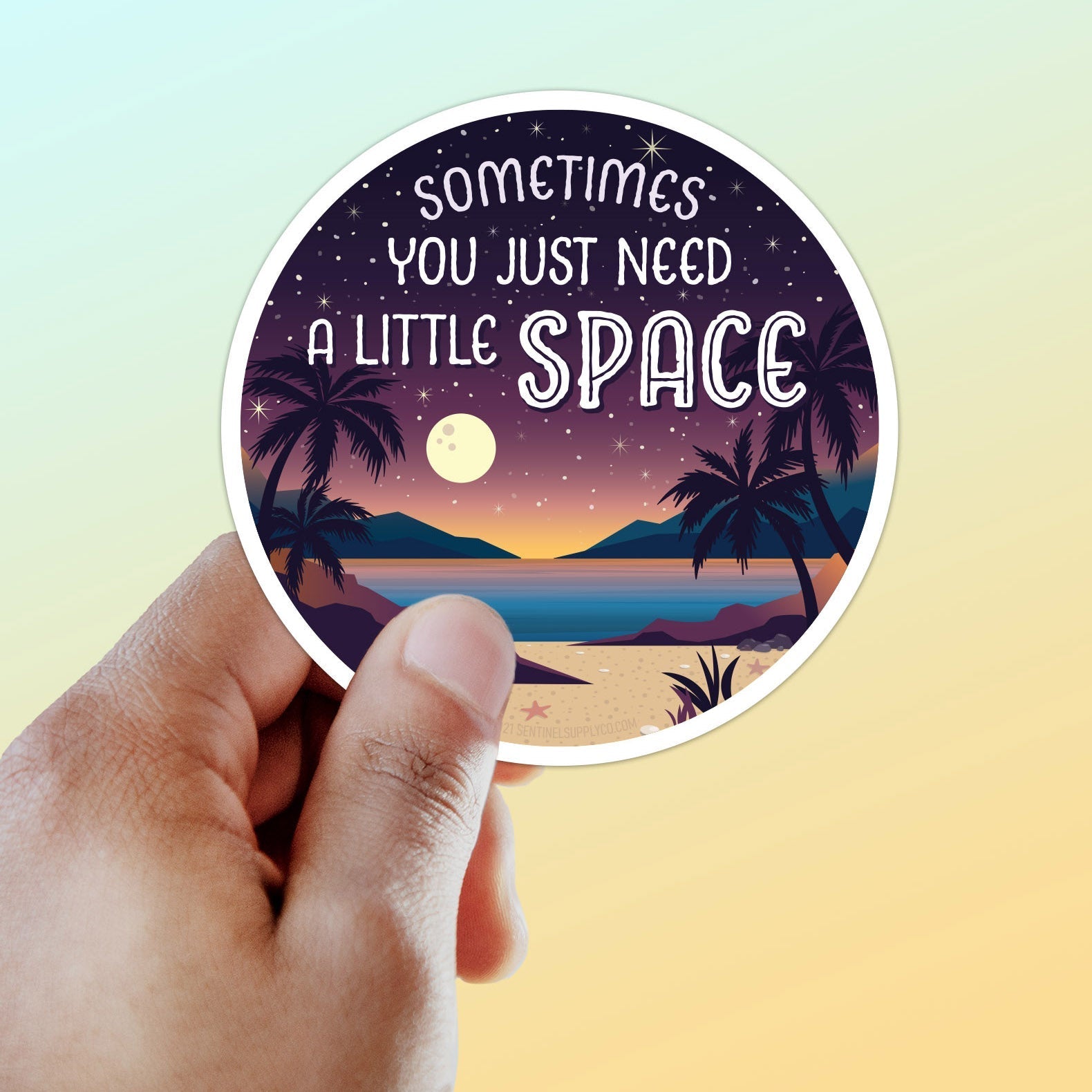 Just Need A Little Space Camping Sticker - Beach