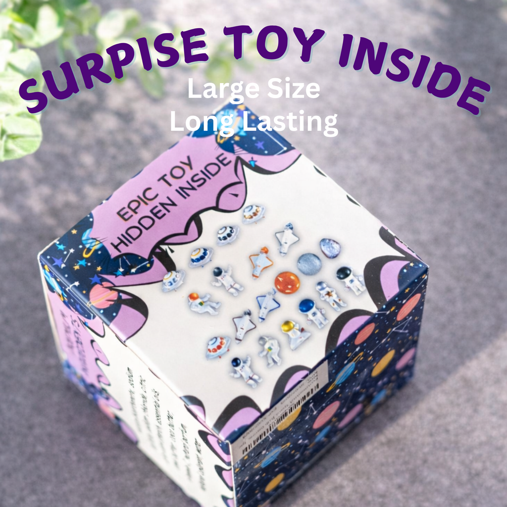 EvolutionUSA 1pc Space Bath Bomb for Boys & Girls, Planet Bath Ball with Toy Hidden Inside, Organic Hypoallerganic Childrens Bathbomb, Cosmic Fun Space Surprise, Gift Set Birthday, Valentines, Easter