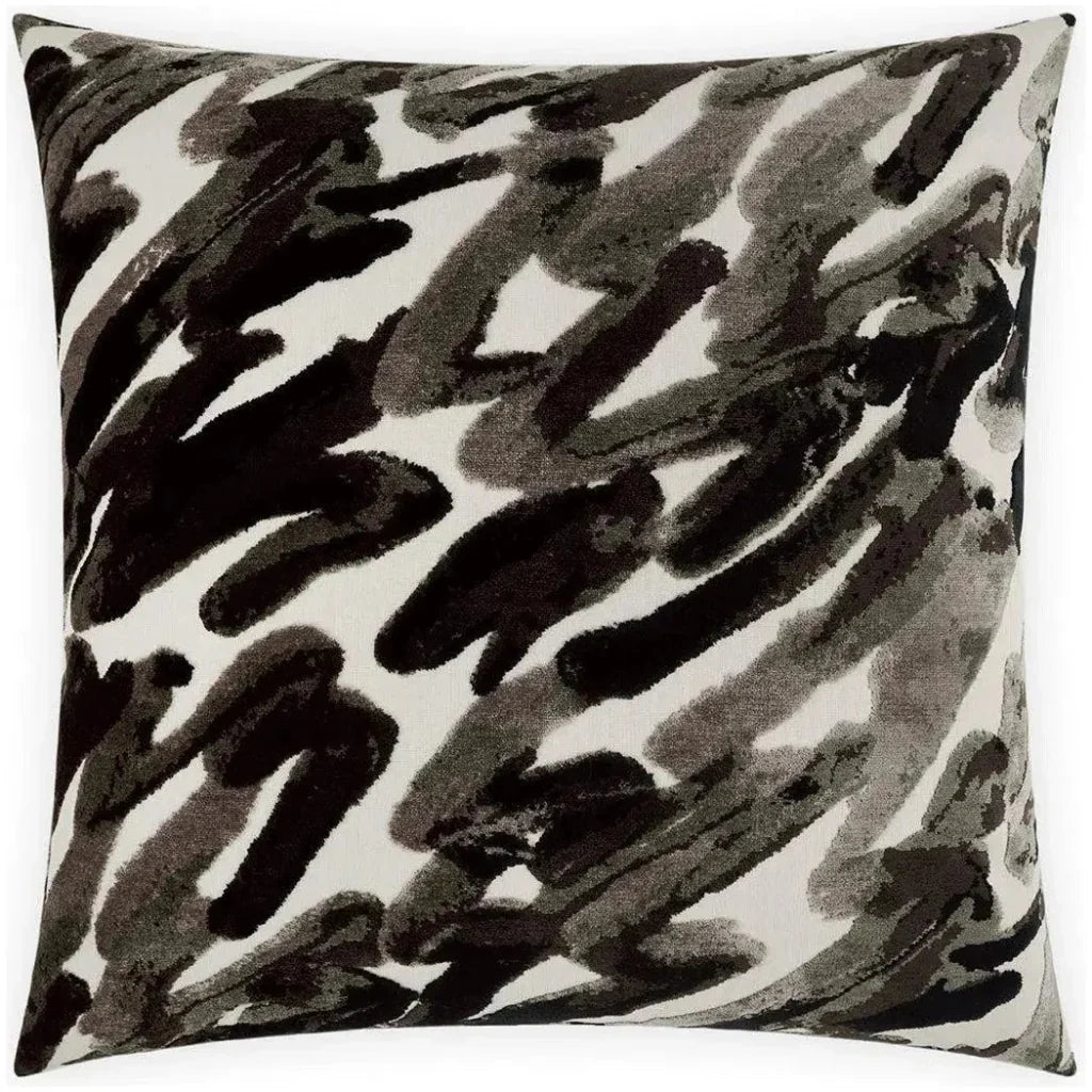 Spoken Onyx Black Throw Pillow With Insert