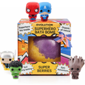 EvolutionUSA 1pc Epic Superhero Bath Bombs for Kids – Super Hero Bath Bomb with Toy Inside, Lush Children Bathbomb Easter, Organic Bathbomb with Surprise Inside, Fun Superhero Bath Fizzer Valentines