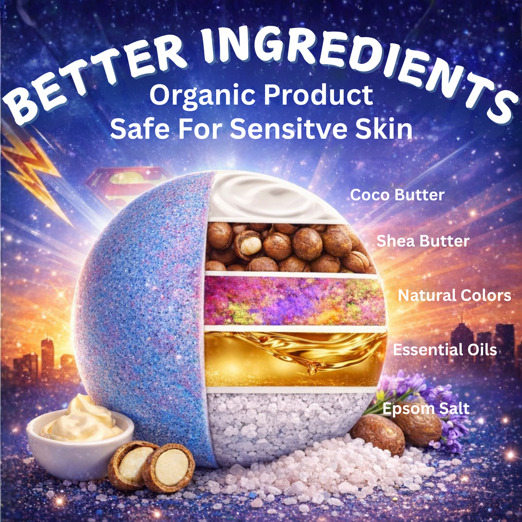 EvolutionUSA 6pc Epic Superhero Bath Bombs for Kids – Childrens Super Hero Bath Bombs with Toy, Organic Bathbomb with Surprise, Fizzy Superhero Bath Balls, Lush Bathbombs Easter, Valentines, Birthday