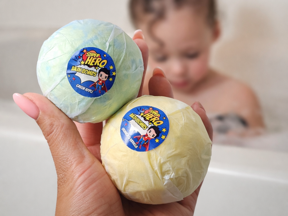 EvolutionUSA 6pc Epic Superhero Bath Bombs for Kids – Childrens Super Hero Bath Bombs with Toy, Organic Bathbomb with Surprise, Fizzy Superhero Bath Balls, Lush Bathbombs Easter, Valentines, Birthday
