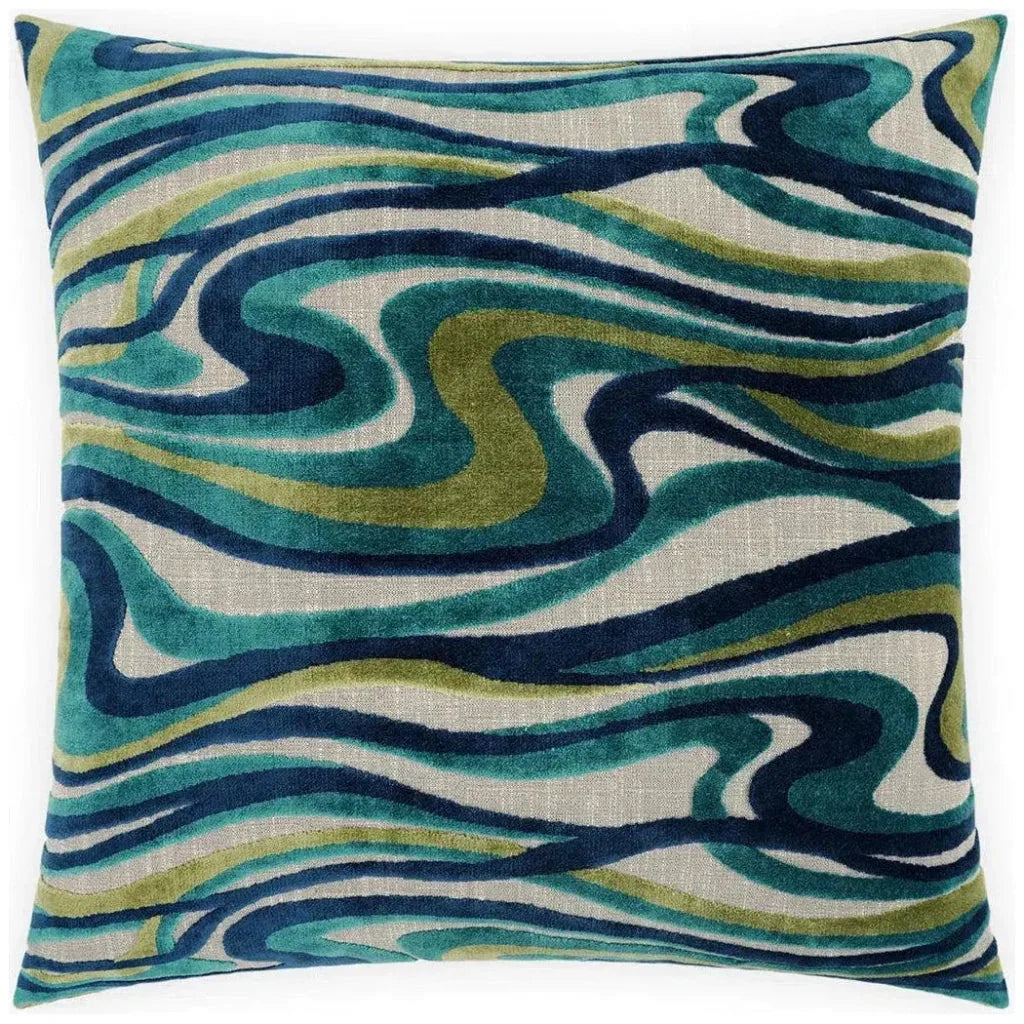 Sway Blue Throw Pillow With Insert