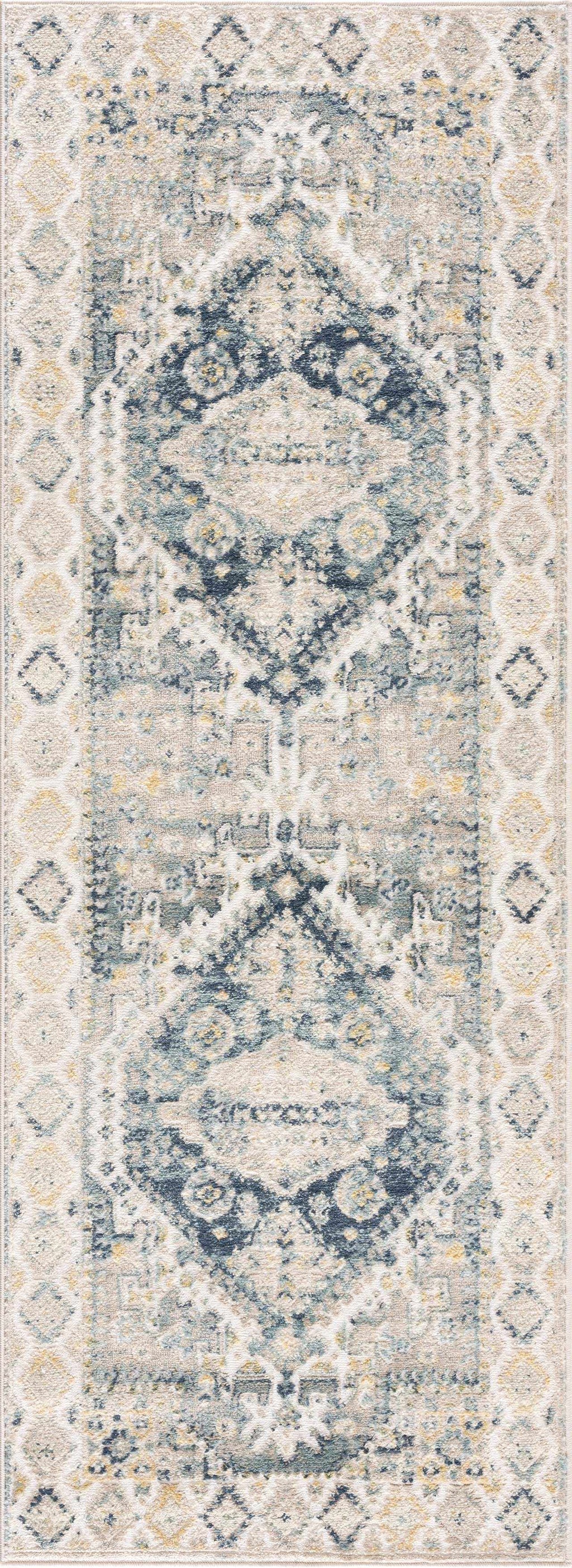 Brend Blue Medallion Area Rug