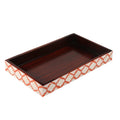 Vanity Trays Moroccan Pattern Bone & Resin inlay, White & Red, 10" x 6"
