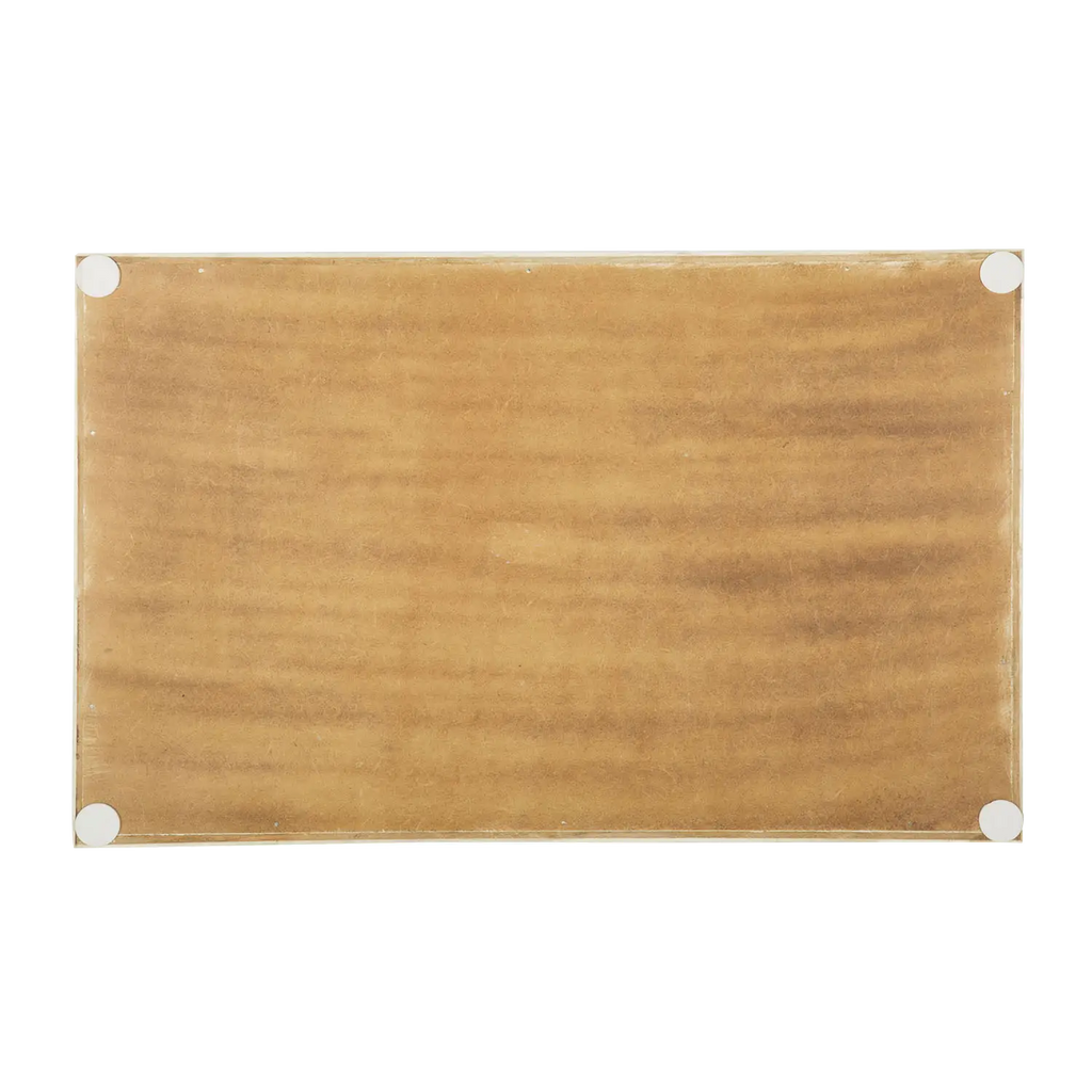 White Bone Inlay Decorative Tray Table Ottoman 11x17 12x12