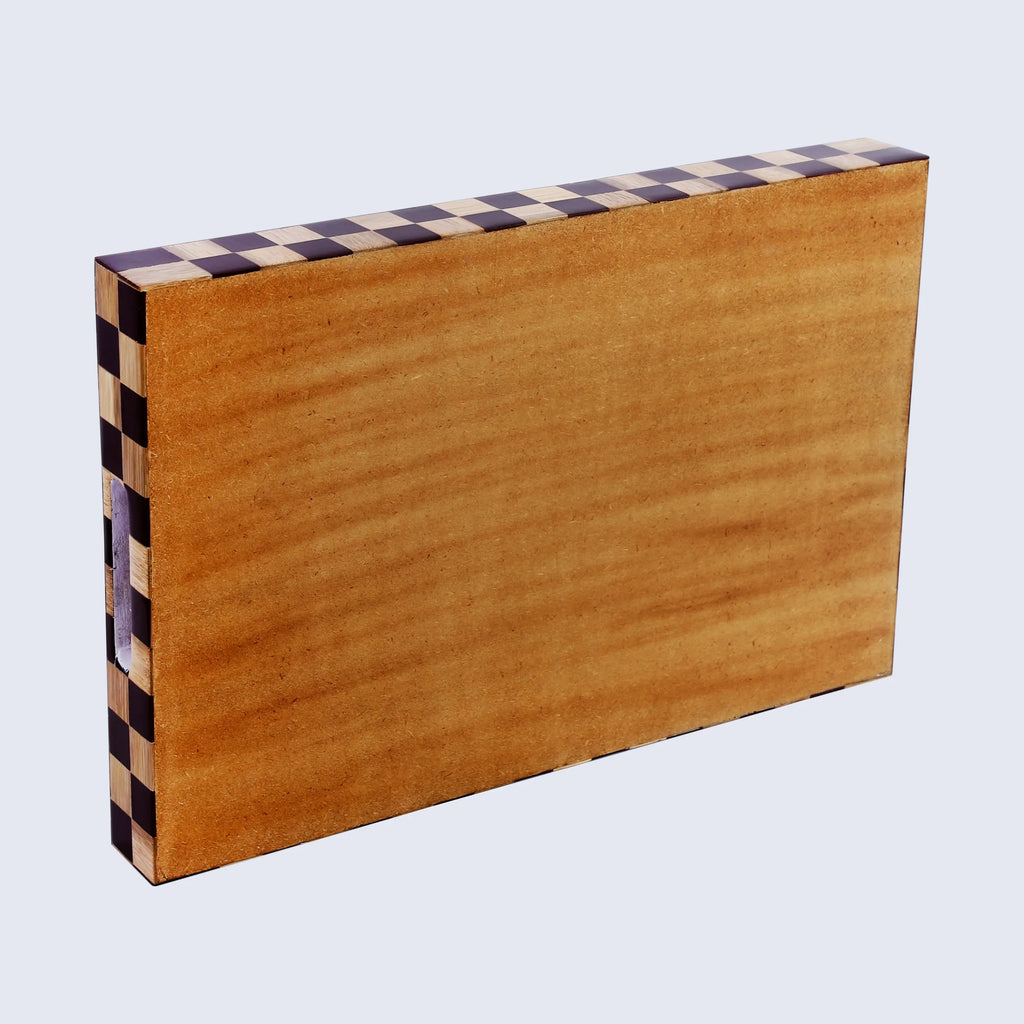 Decorative Tray Handmade Optique Bishop Inspired Wood & Resin Inlay, 11" x 17"