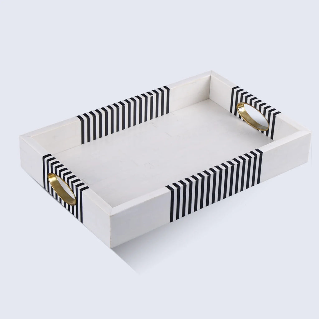 Decorative Tray Reflect Inspired Resin Inlay Vanity & Dresser Organizer – 11x17 Inch