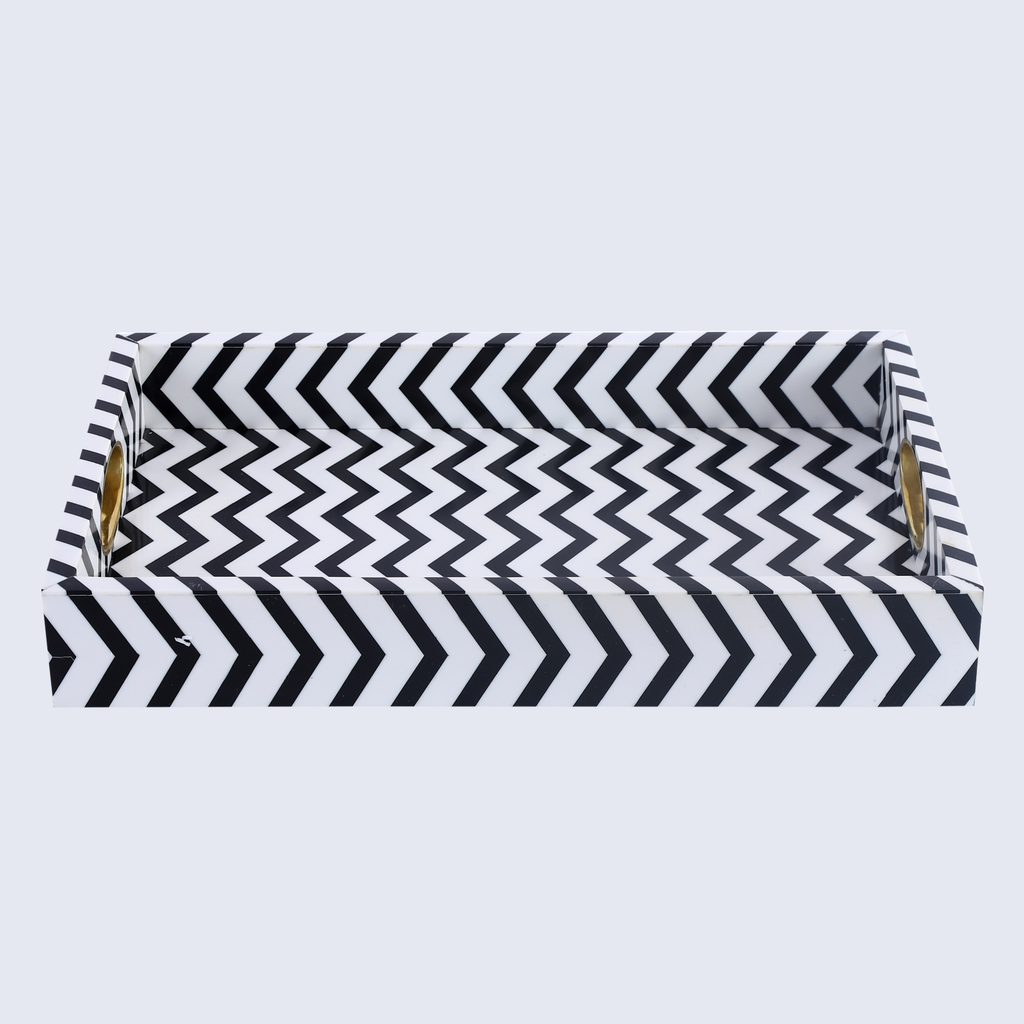 Decorative Tray Safari Inspired Resin Inlay Vanity & Dresser Organizer – 11x17 Inch