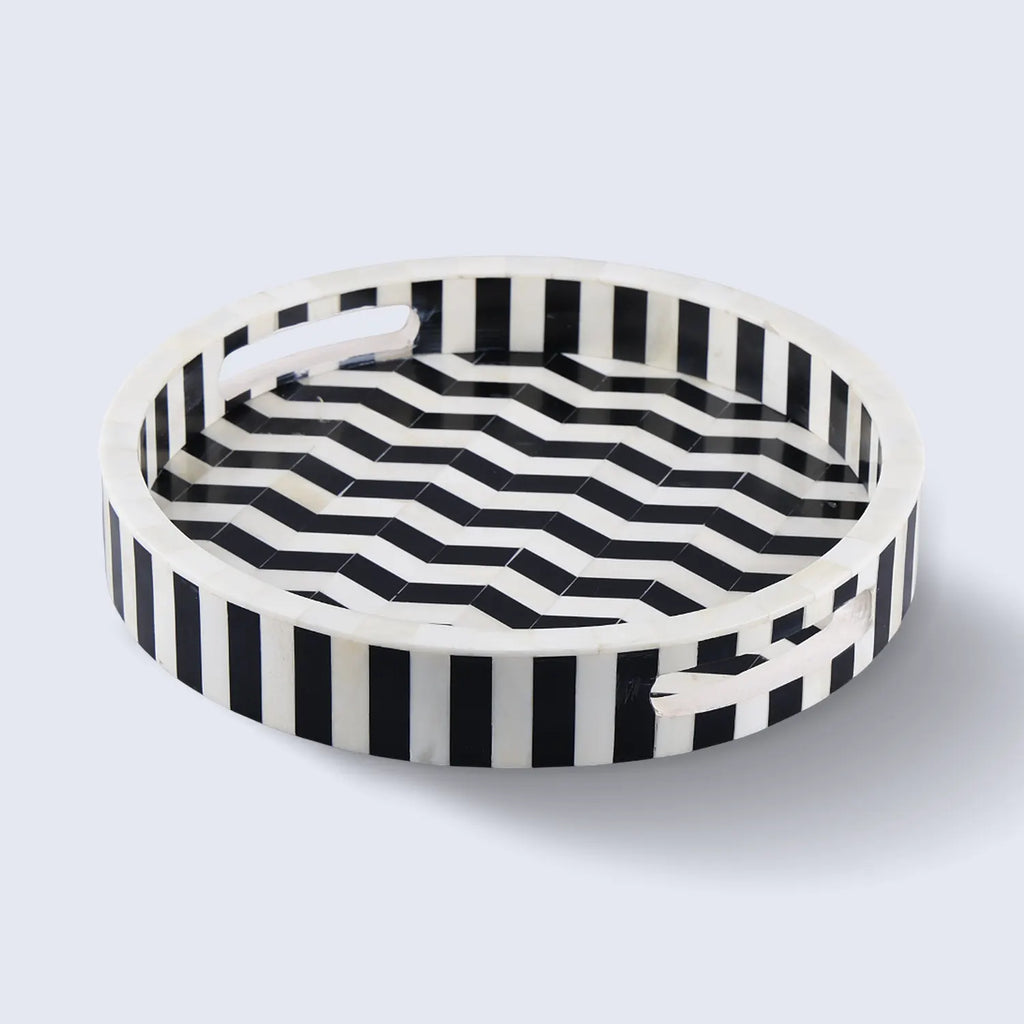 Decorative Tray Athens Dinami Collection Resin Inlay – 12" x 12"
