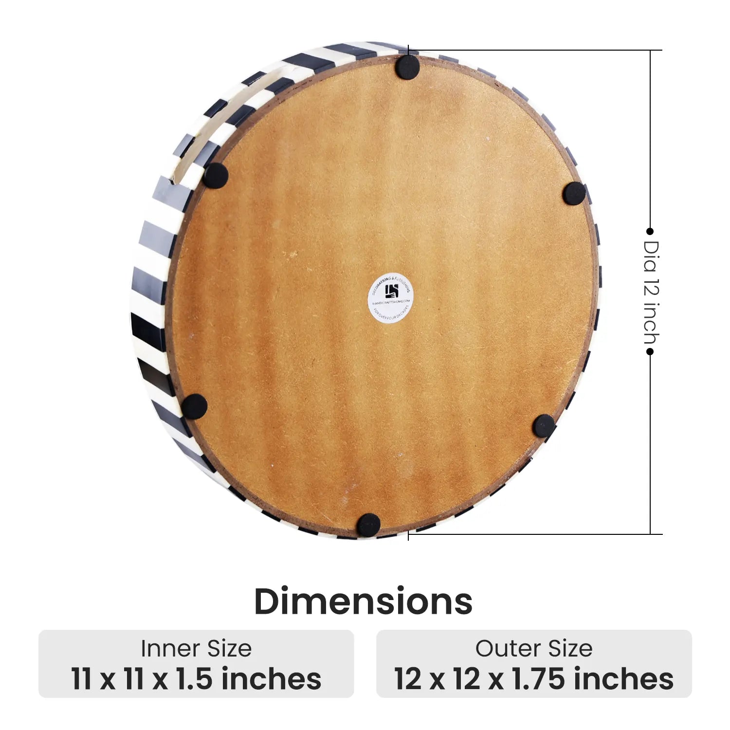 Decorative Tray Athens Dinami Collection Resin Inlay – 12" x 12"