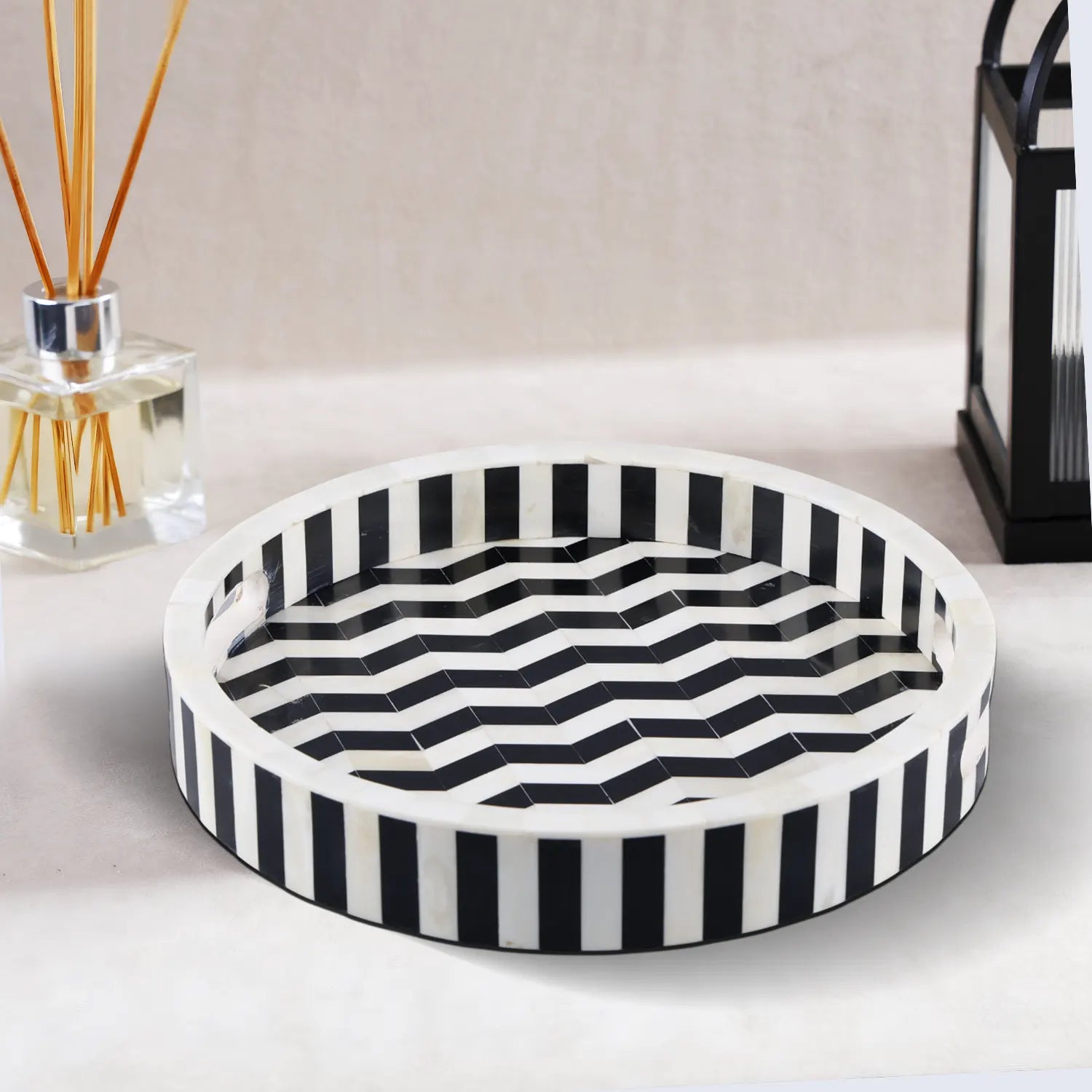 Decorative Tray Athens Dinami Collection Resin Inlay – 12" x 12"