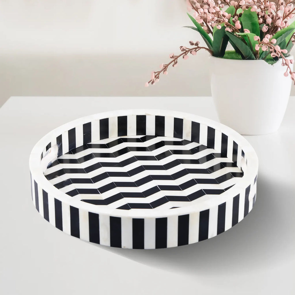 Decorative Tray Athens Dinami Collection Resin Inlay – 12" x 12"