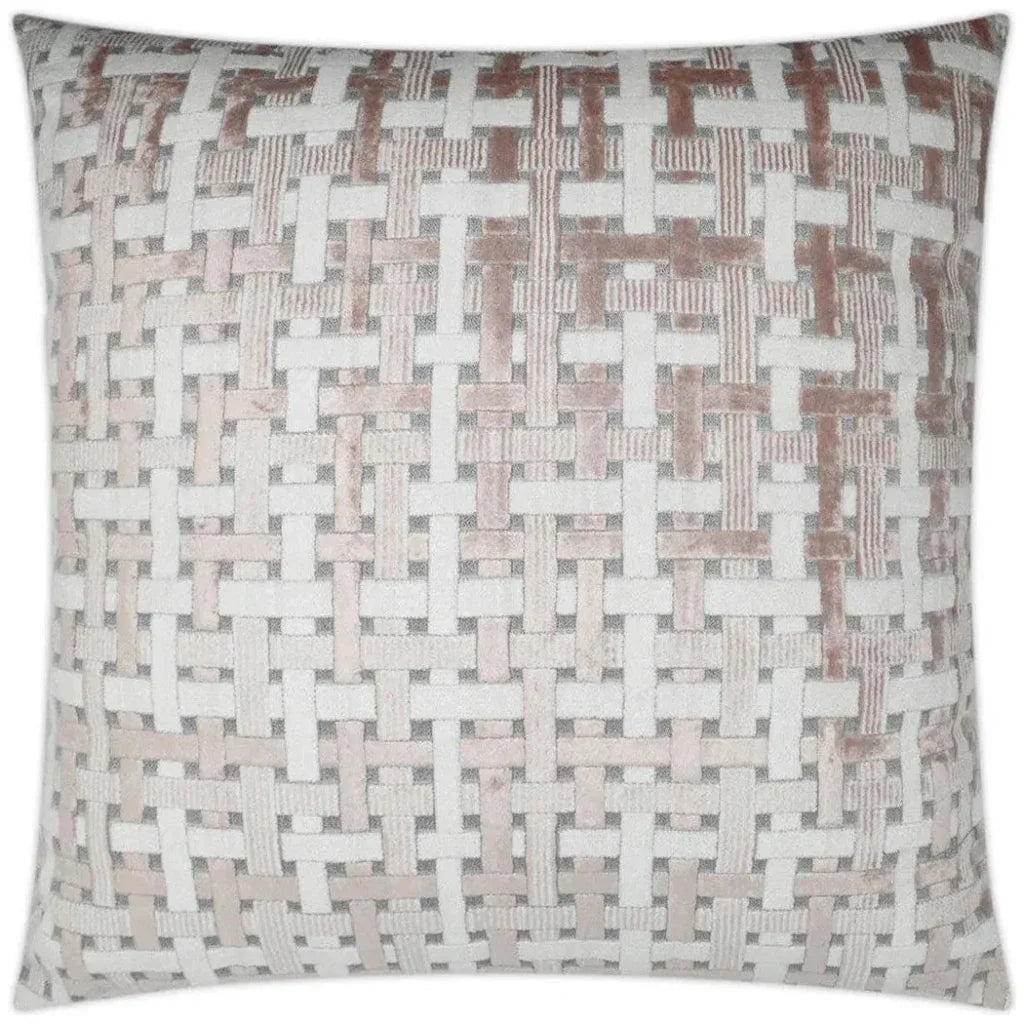 Trellis Velvet Blush Grey Throw Pillow Insert
