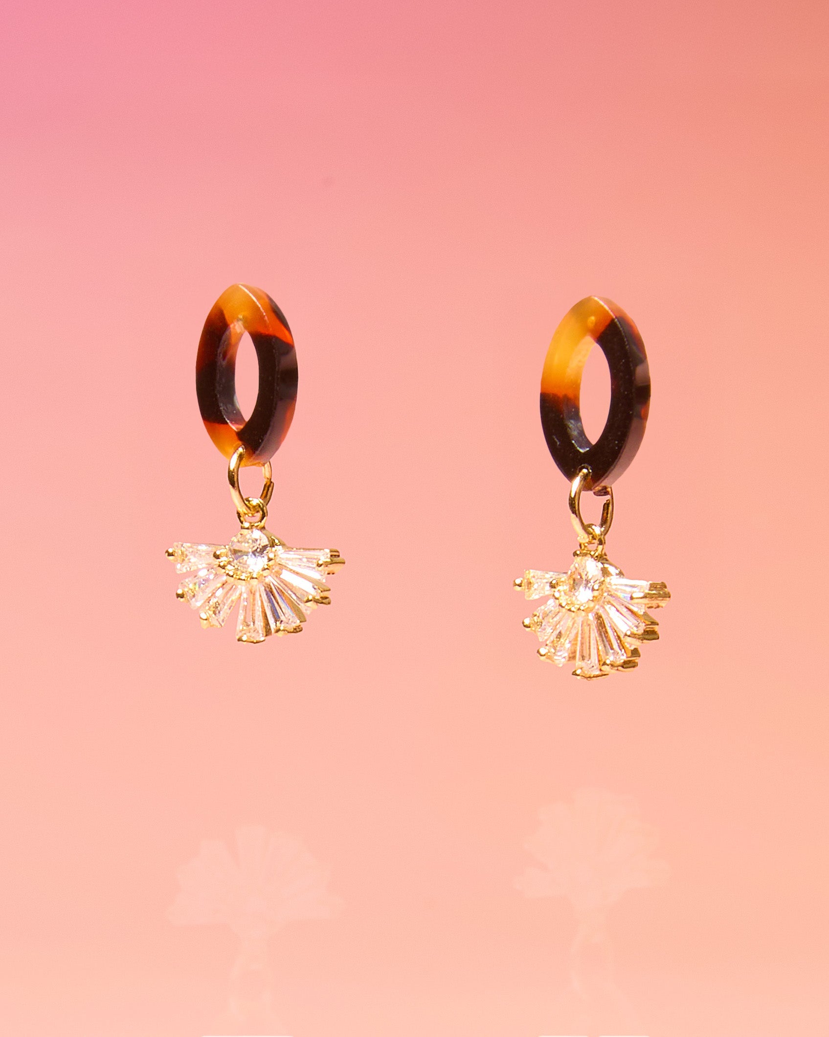 Tiny and Dainty Post Earrings Tortoiseshell