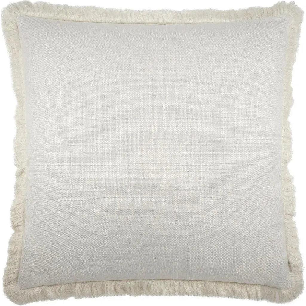 Turbo Fringe White Throw Pillow With Insert