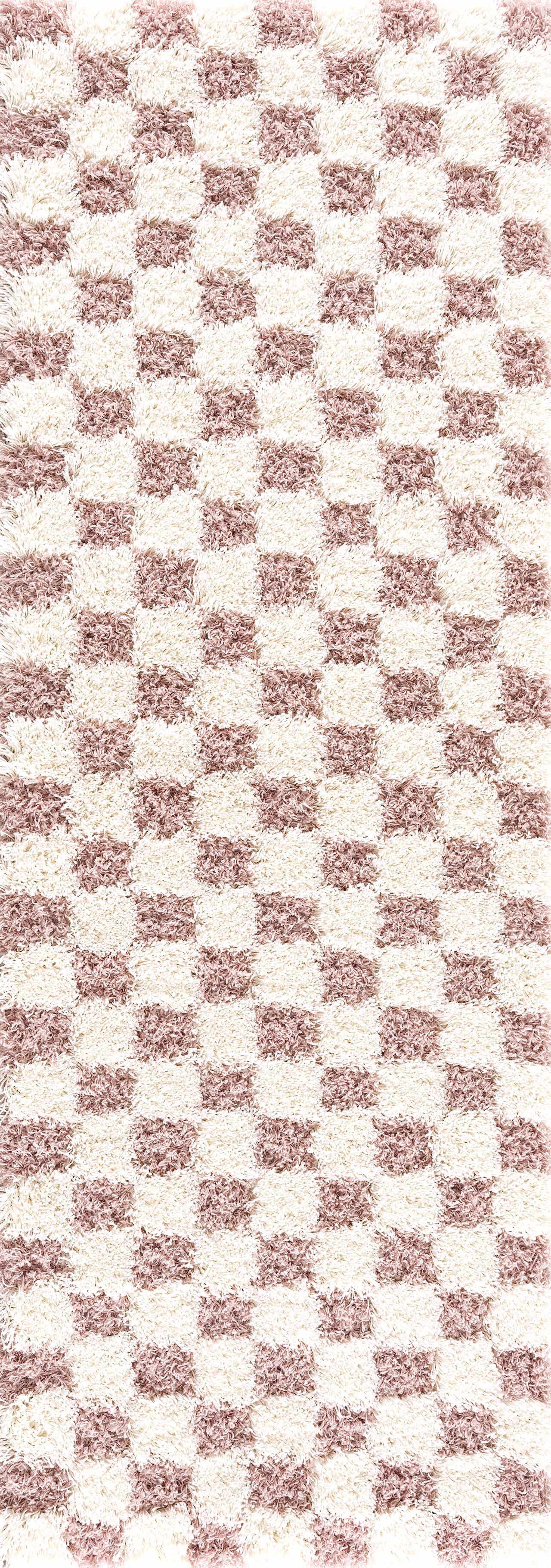 Atira Pink Checkered Area Rug