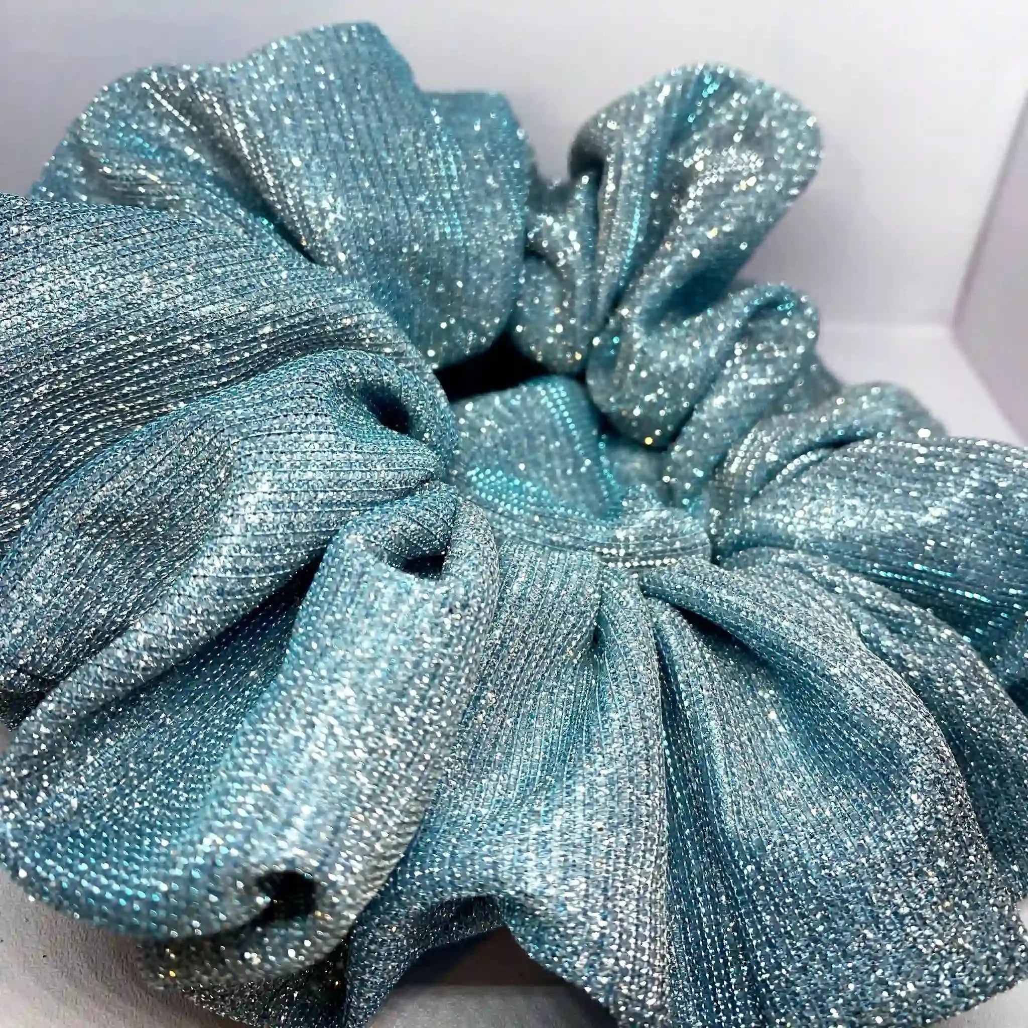 Blue Sparkle Scrunchie
