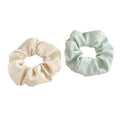 Off White And Pastel Blue Hair Scrunchies Set