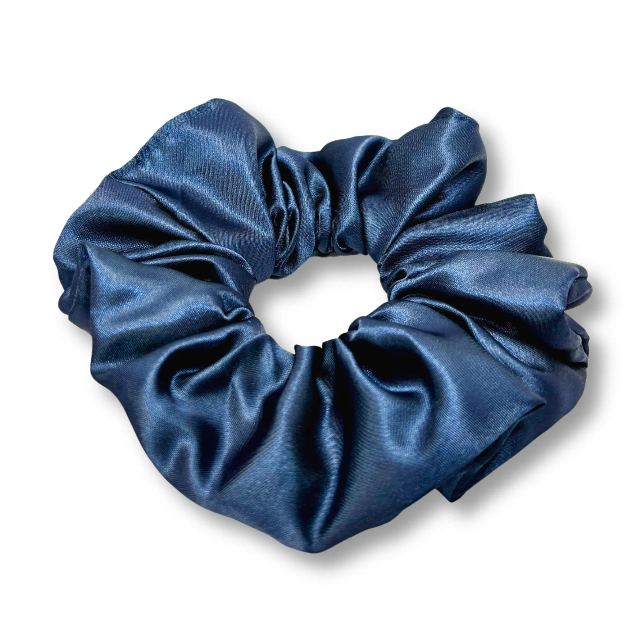 Navy Blue Silk Scrunchie