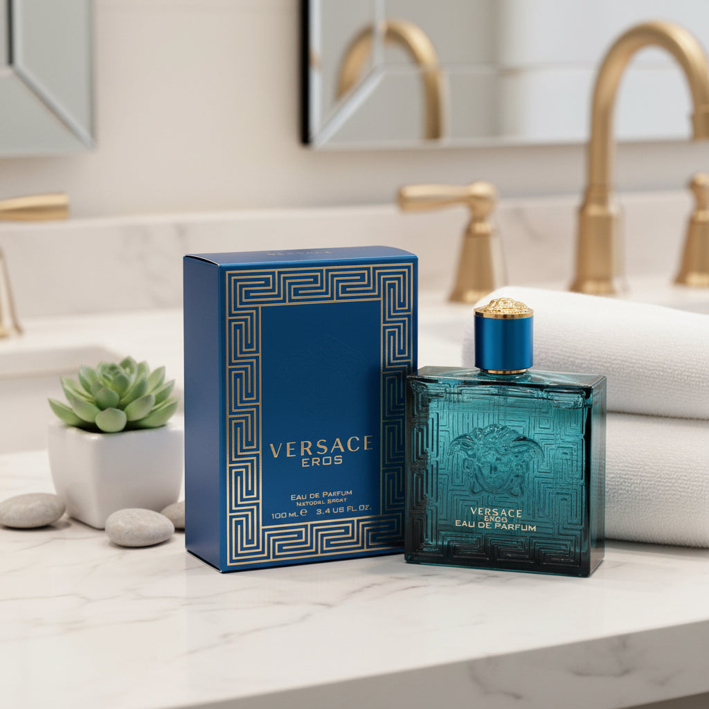 Versace Eros 3.4 oz EDP Men’s Cologne – Fresh Sweet Woody Designer Fragrance