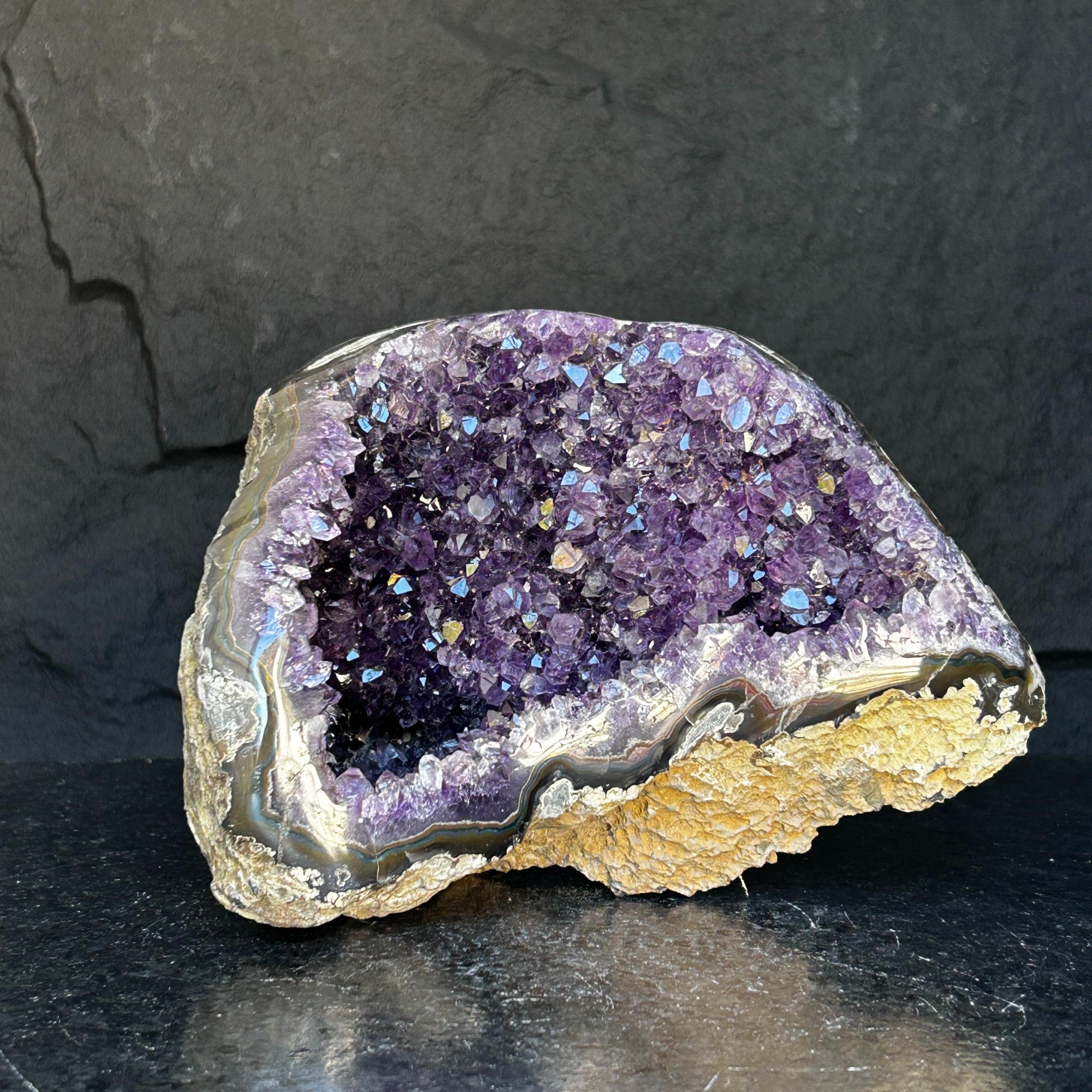 Uruguayan Amethyst Geode Cave With Agate Formations