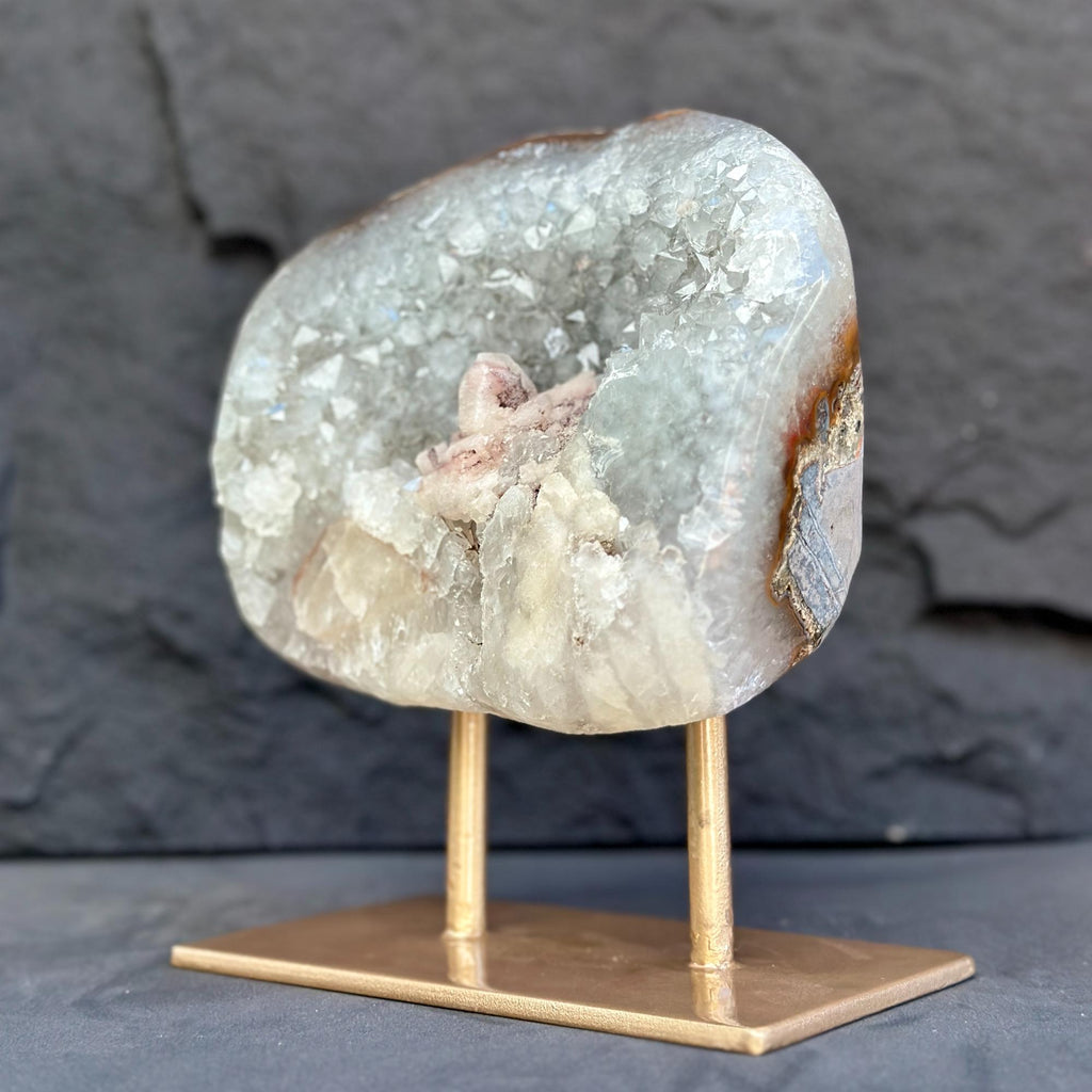 Uruguayan Quartz Geode With Stand For Collectors