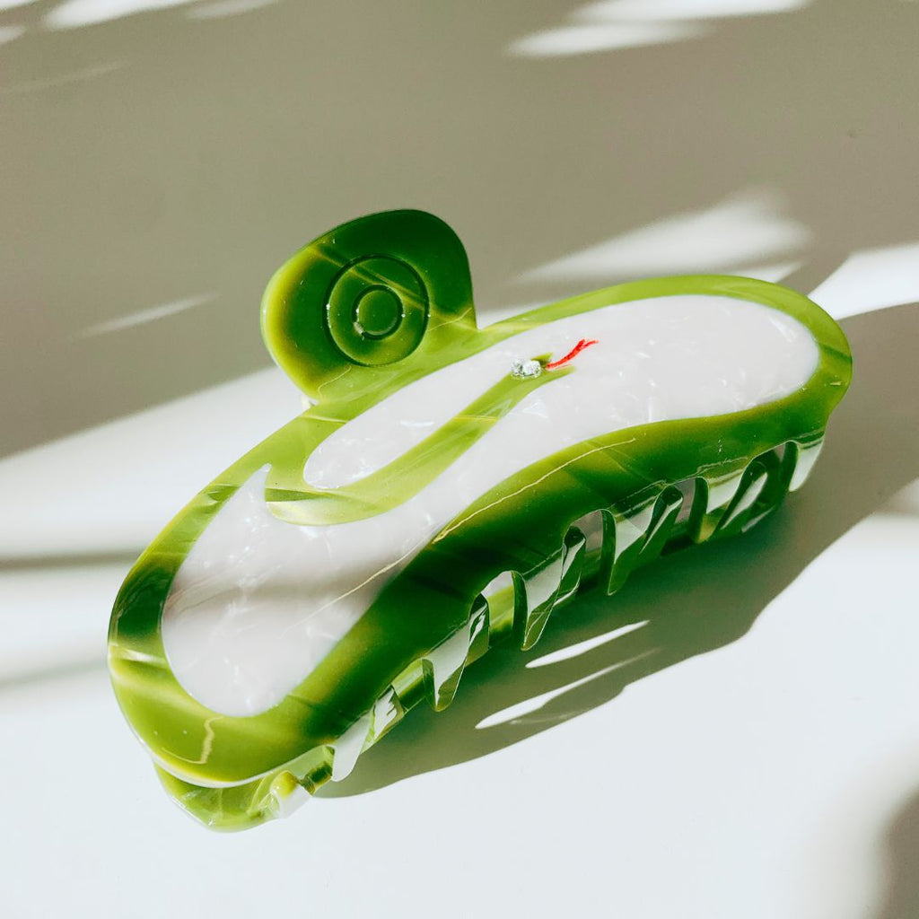 Velvet Claws Hair Clip | Green Snake Hair Claw