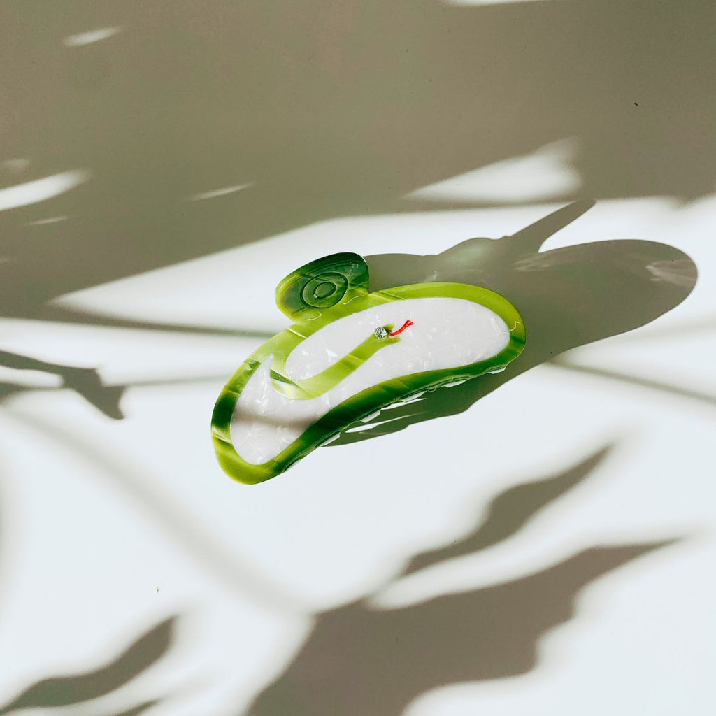 Velvet Claws Hair Clip | Green Snake Hair Claw