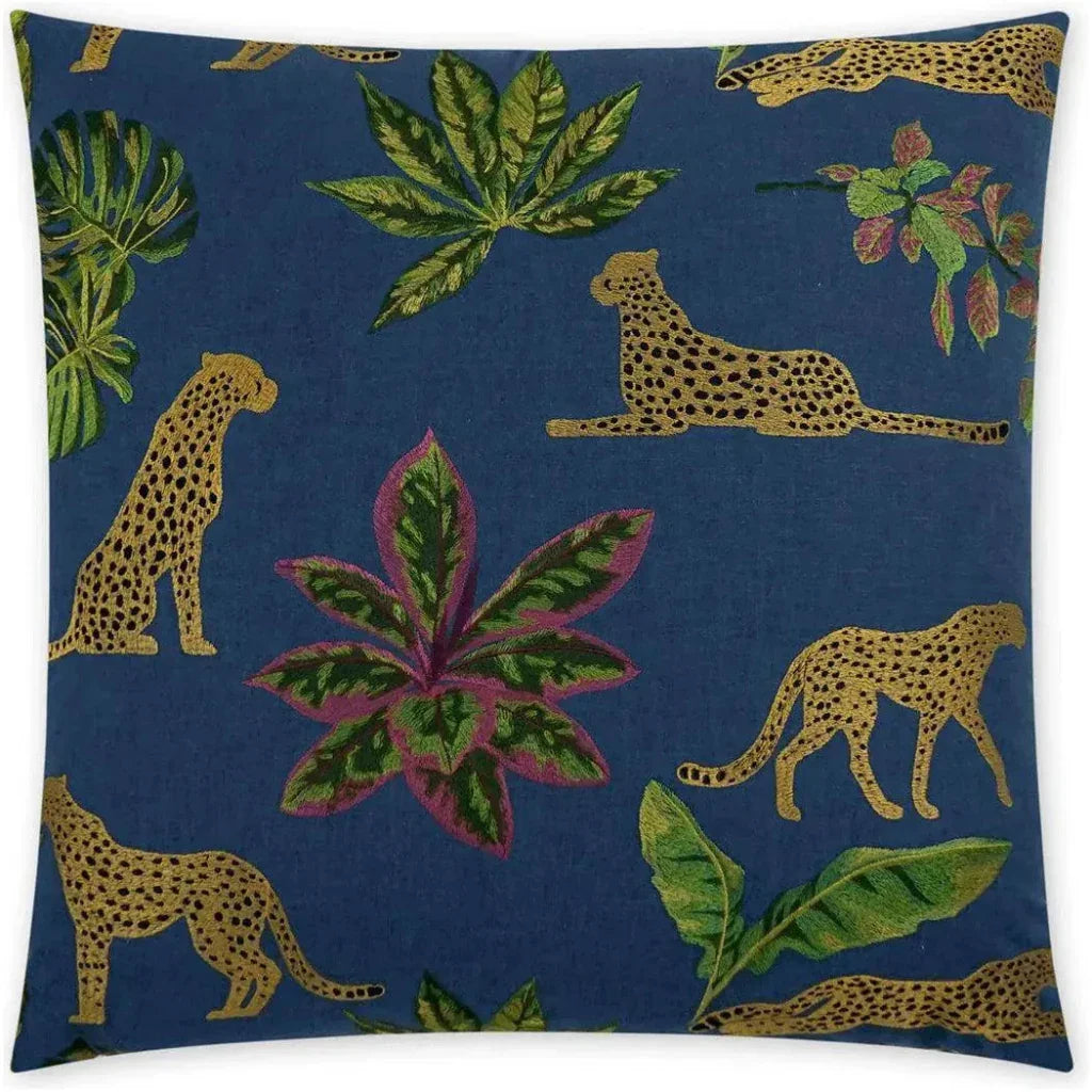 Verdant Lagoon Blue Throw Pillow With Insert
