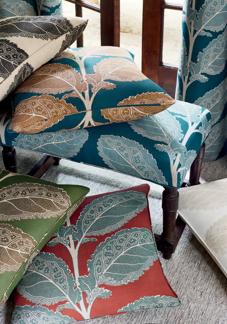 Lacinato Pillow Cover in Ochre + Mineral, Thibaut Pillows