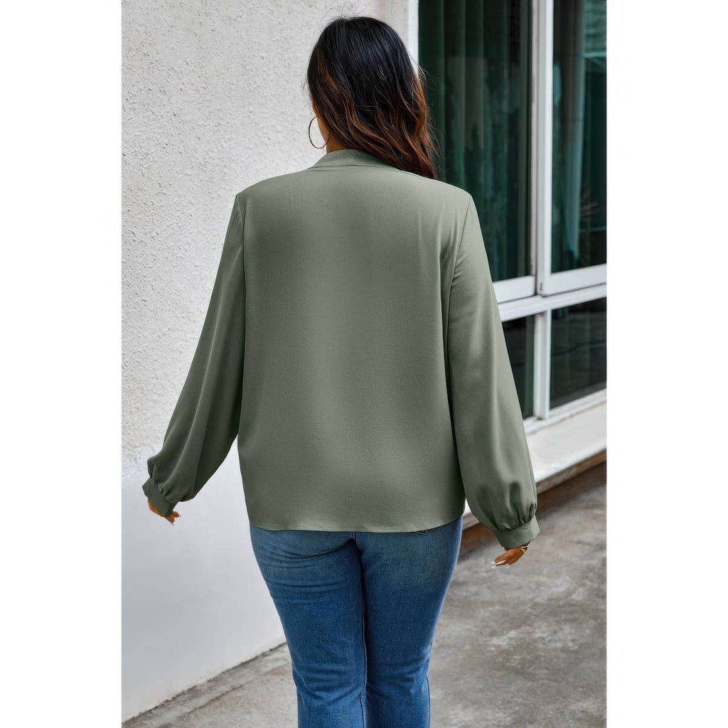 Solid Ruched Knot Loose Fit Top