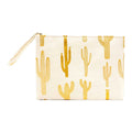 Metallic Cactus Patterned Pouch Clutch Bag