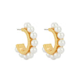 Wynnie Pearl Hoop Earrings Cream