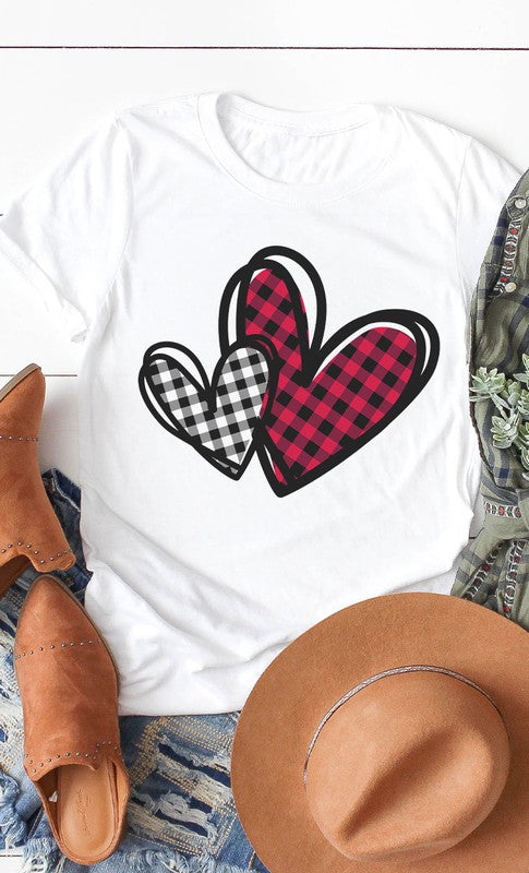 Plaid Heart Graphic Tee