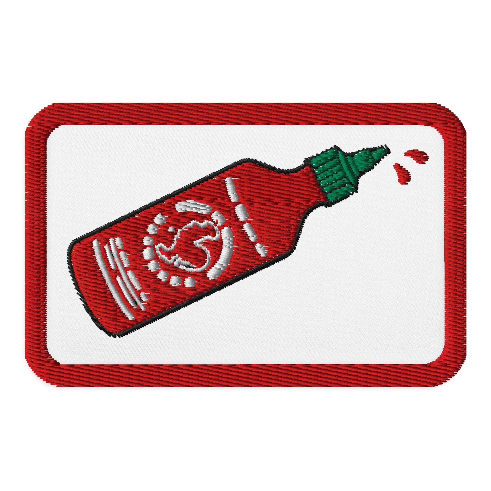 Siracha Hot Sauce Embroidered Iron On Patches