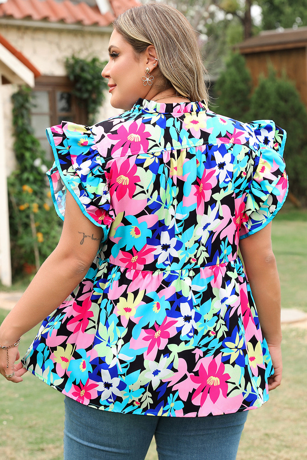 Dani Sleeve Tied Notched Blouse