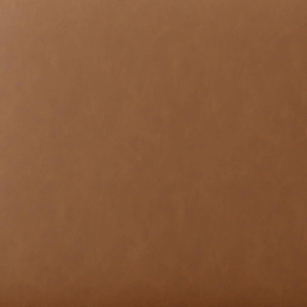 19-Inch Round Caramel Faux Leather Ottoman Footrest