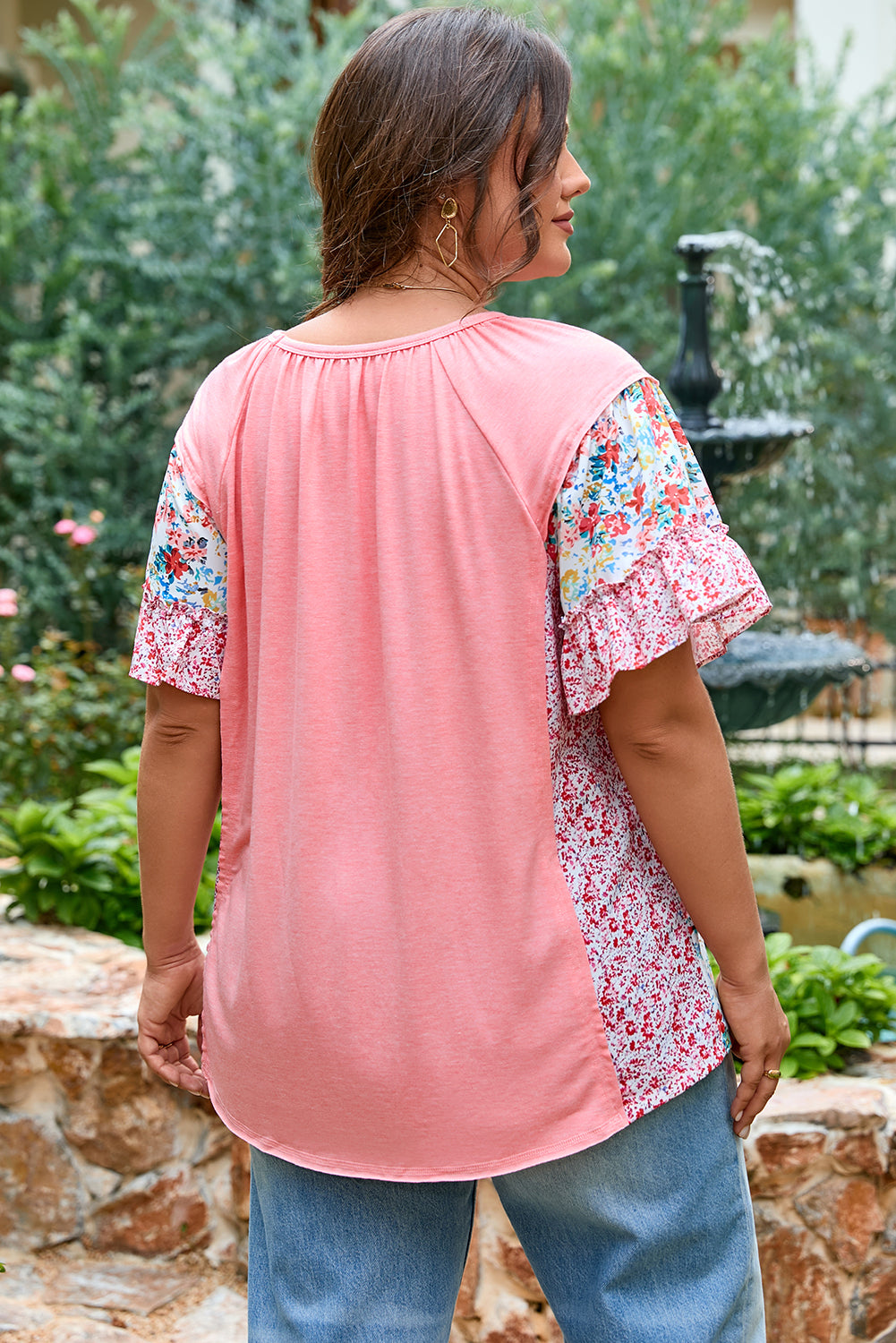 Lacey Ruffled Short Sleeve Blouse