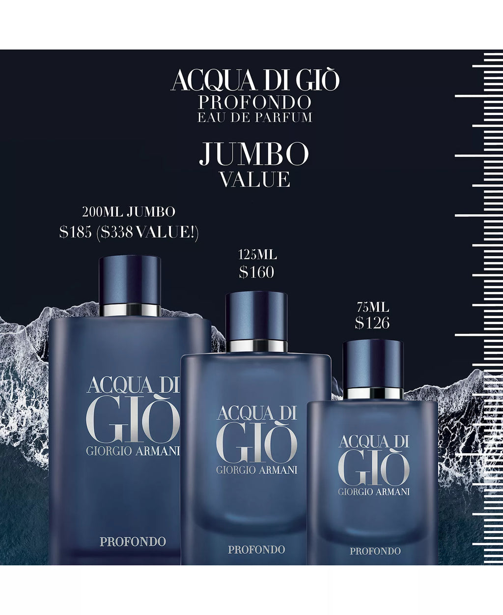 Giorgio Armani Acqua Di Gio Profondo Eau de Parfum 6.7 oz Spray for Men