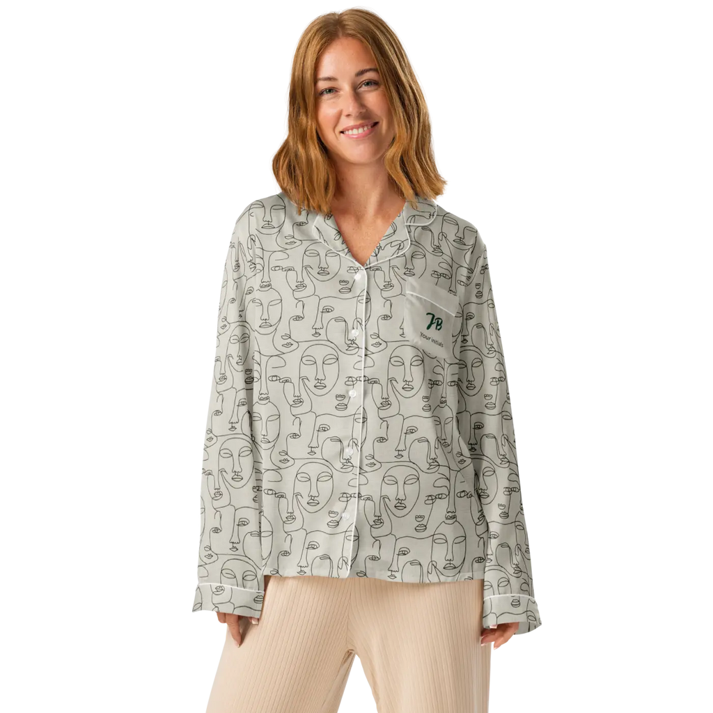 Personalized Long Sleeve Pajama - Abstract Faces - DipaliZ