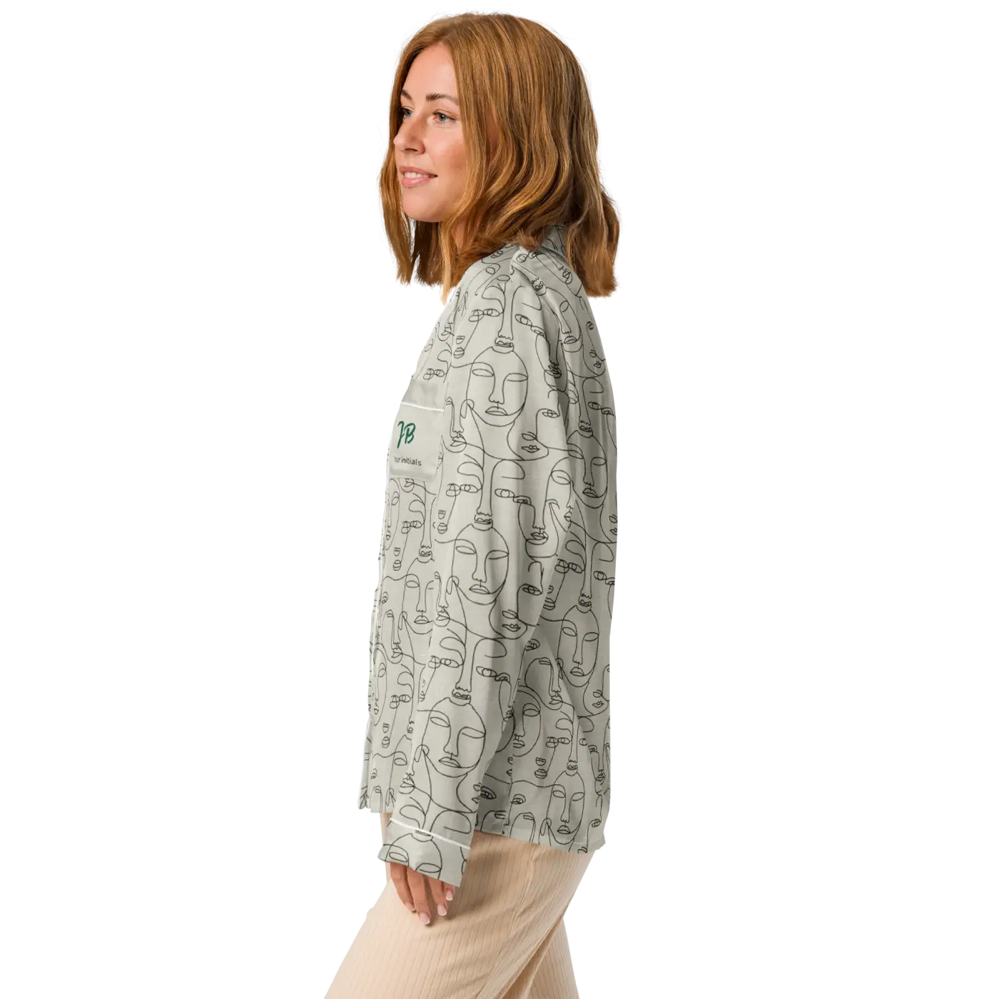 Personalized Long Sleeve Pajama - Abstract Faces - DipaliZ