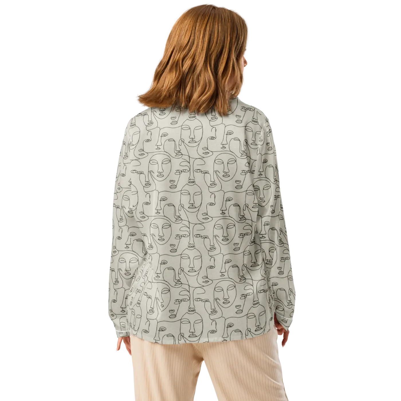 Personalized Long Sleeve Pajama - Abstract Faces - DipaliZ