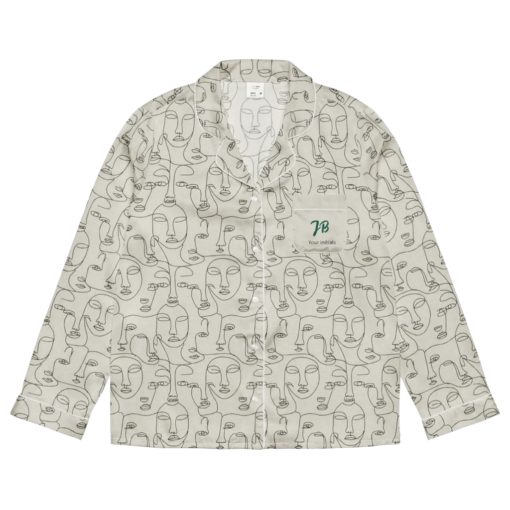 Personalized Long Sleeve Pajama - Abstract Faces - DipaliZ