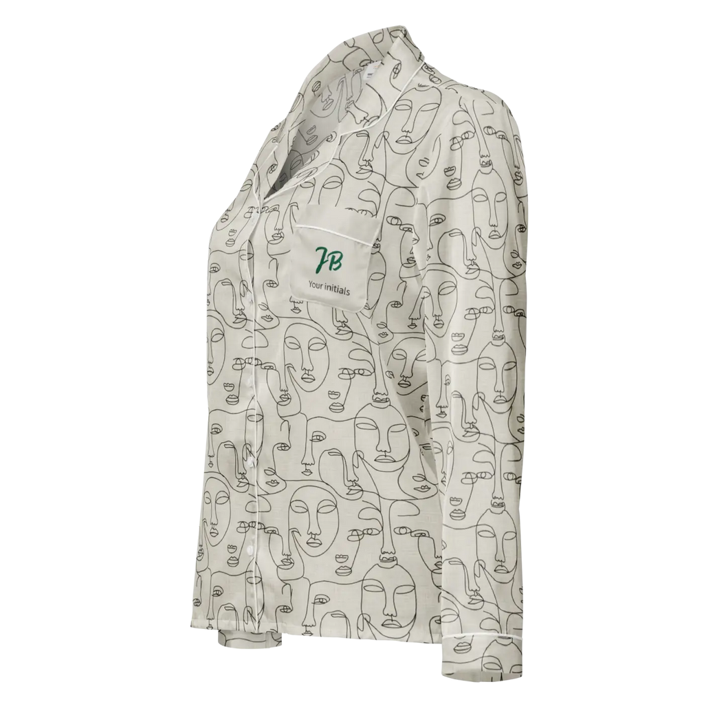 Personalized Long Sleeve Pajama - Abstract Faces - DipaliZ