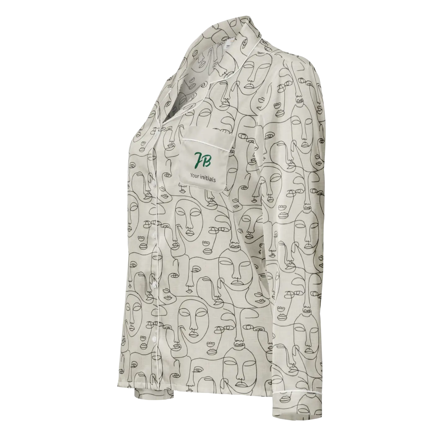 Personalized Long Sleeve Pajama - Abstract Faces - DipaliZ