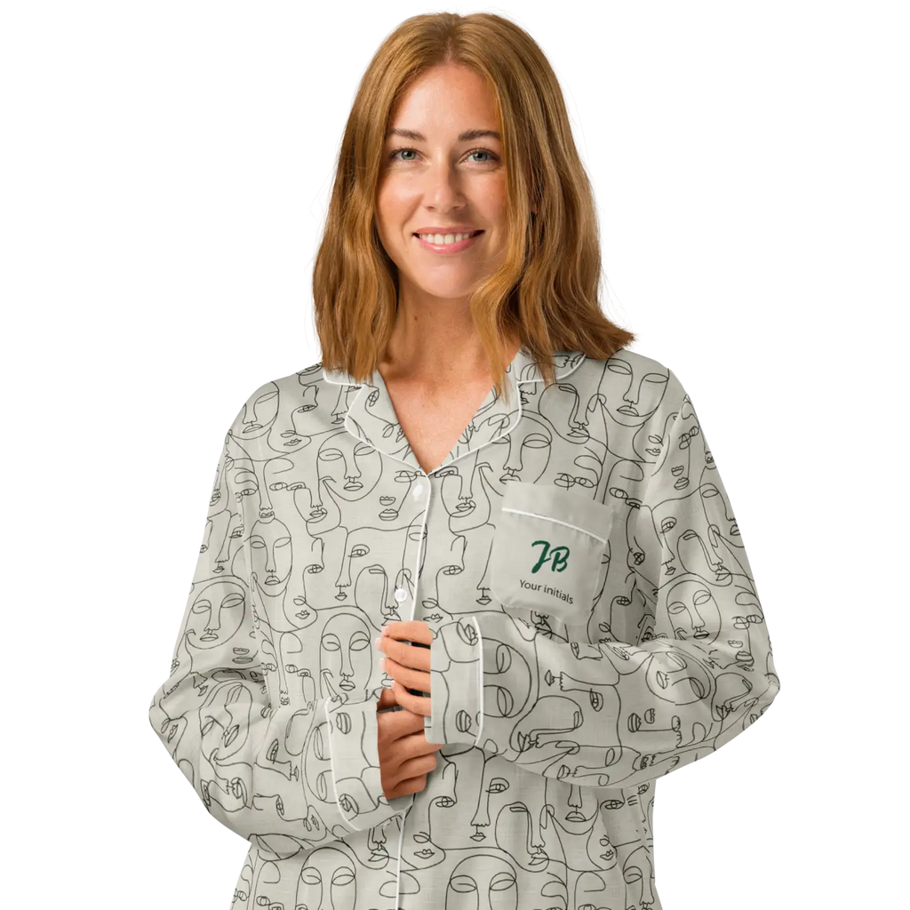 Personalized Long Sleeve Pajama - Abstract Faces - DipaliZ