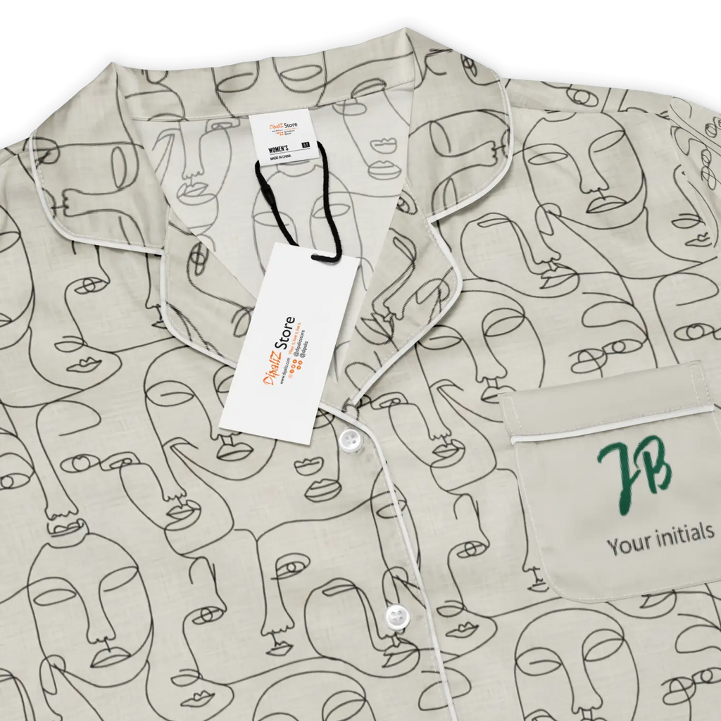 Personalized Long Sleeve Pajama - Abstract Faces - DipaliZ