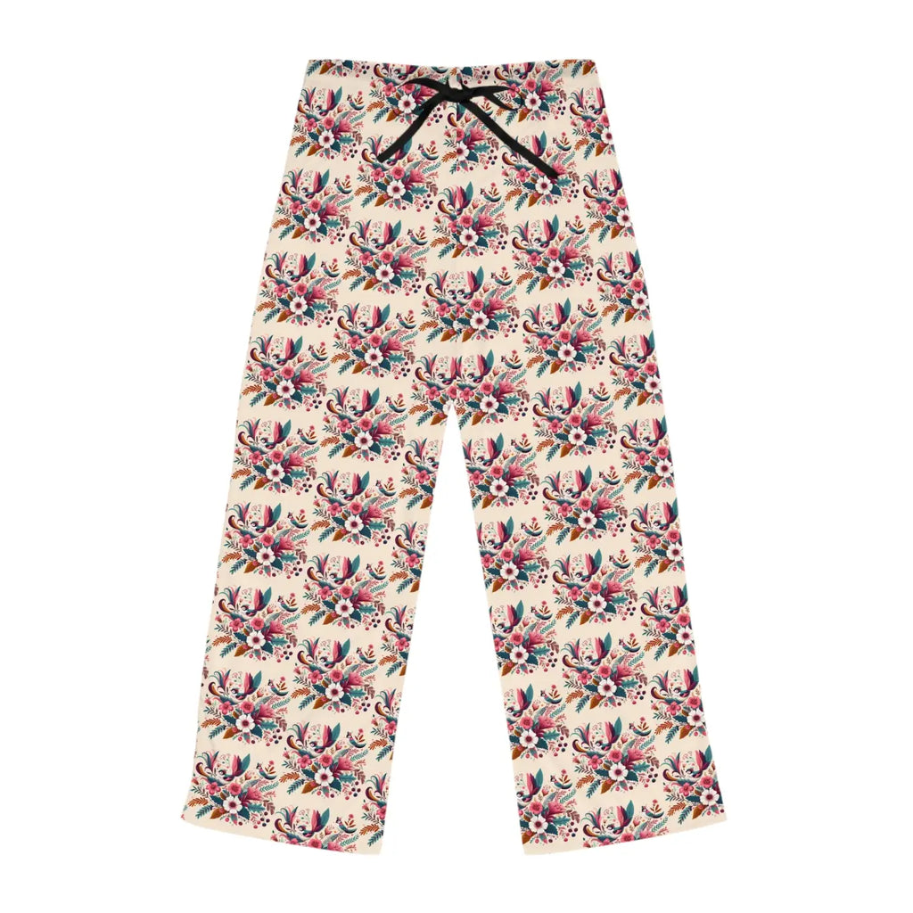 Chic Pajama Pants - Abstract Floral Polyester Jersey - DipaliZ