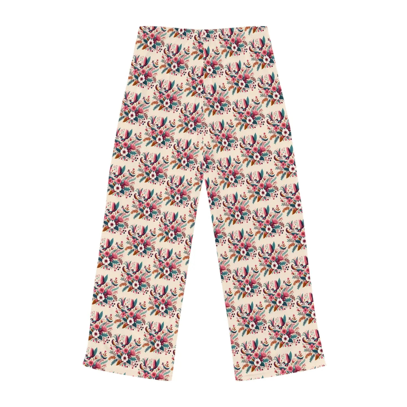 Chic Pajama Pants - Abstract Floral Polyester Jersey - DipaliZ